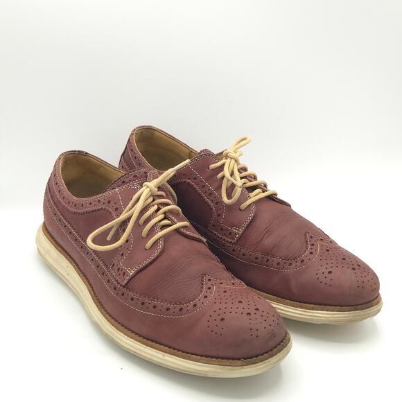 Cole Haan Men’s Lunargrand  Red Derby Shoes Wingtip Suede Sneakers size 10 main image 5